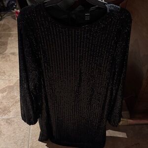 SHEIN Black Long Sleeve Sequin Dress